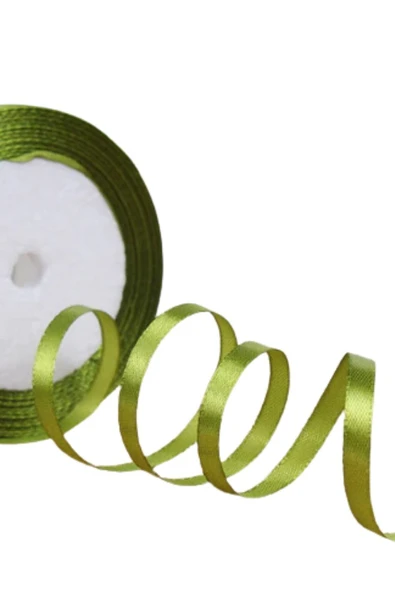Saten Kurdele 1 cm 10 Metre Yağ Yeşili ürün görseli