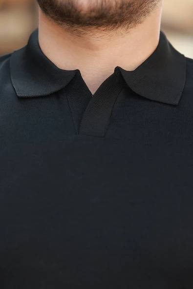 Erkek Hemşire Yaka Kısa Kollu Tişört - Resim 3