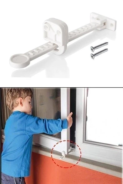 BUFFER® Bebek Çocuk Evcil Hayvan Güvenlik Ayarlanabilir Koruyucu Pencere Havalandırma Kilidi - Resim 13