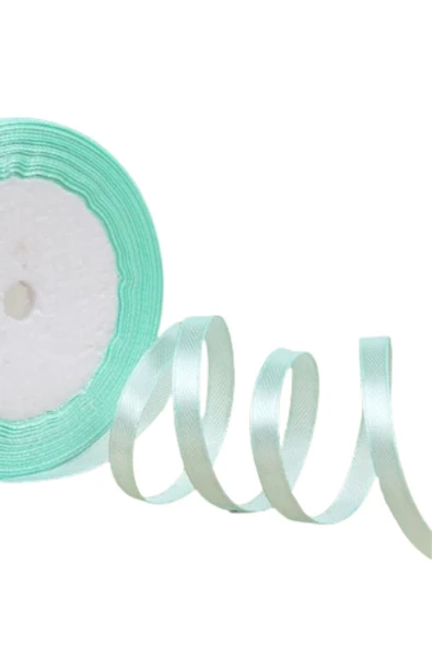 Saten Kurdele 1 cm 10 Metre Turkuaz - Resim 3