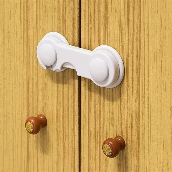 BUFFER® Bebek Çocuk Güvenliği Çekmece ve Dolap İçin Kendiliğinde Yapışkanlı Vidasız Kapak Kilidi - 8