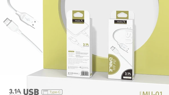 MobiLX USB to Type-C Şarj ve Data Kablosu – 3.1A, Hızlı Şarj, Siyah - 6