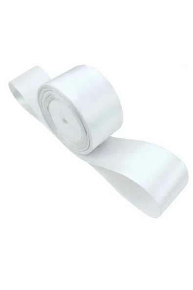 Saten Kurdele 6 cm Beyaz 1 Metre ürün görseli