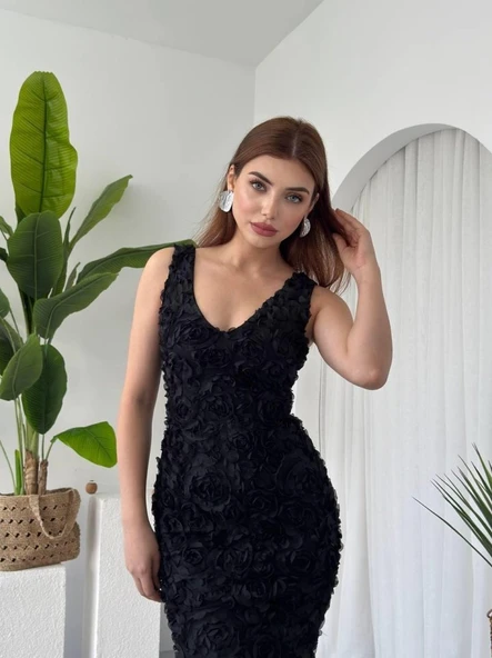 Kren Gül Detaylı Elbise ürün görseli