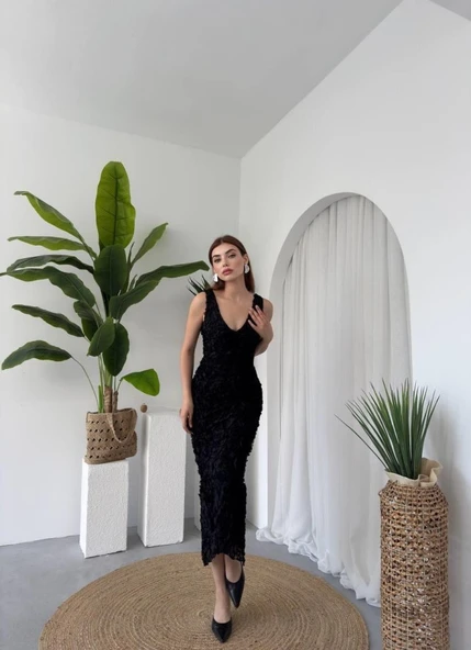 Kren Gül Detaylı Elbise - Resim 6