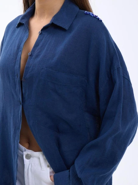 7399 GÖMLEK-LACİVERT - Resim 5