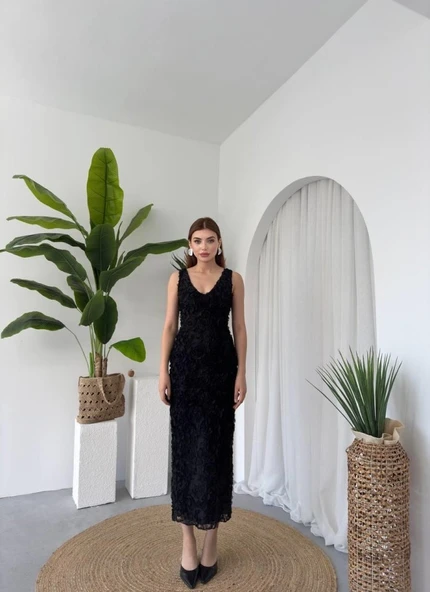 Kren Gül Detaylı Elbise - Resim 8