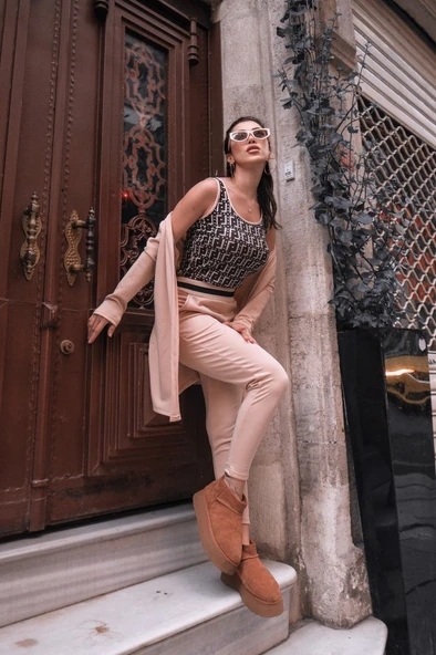 Kadın Uzun Kollu Krep üçlü Takım - Resim 4