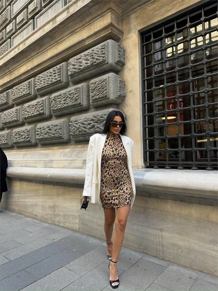 LEOPAR KISA ELBİSE SANDY - Leopar - Resim 2