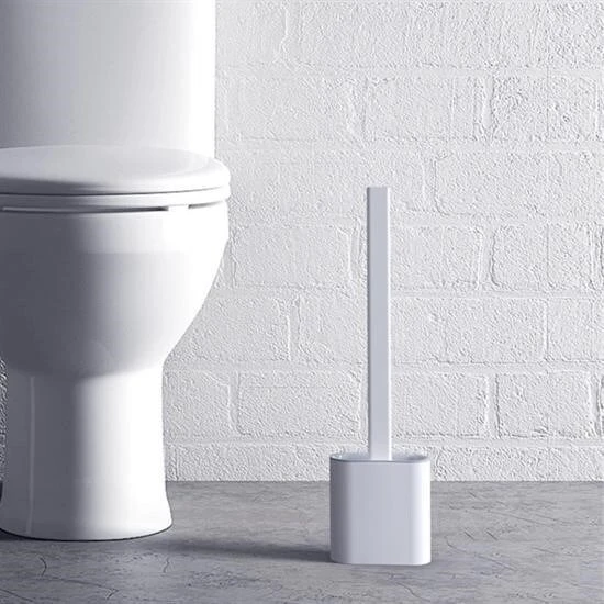 BUFFER® Duvara Monte Edilebilir Kapaklı Askılı Klozet Yumuşak Silikon Başlıklı Tuvalet Fırçası Seti - 11