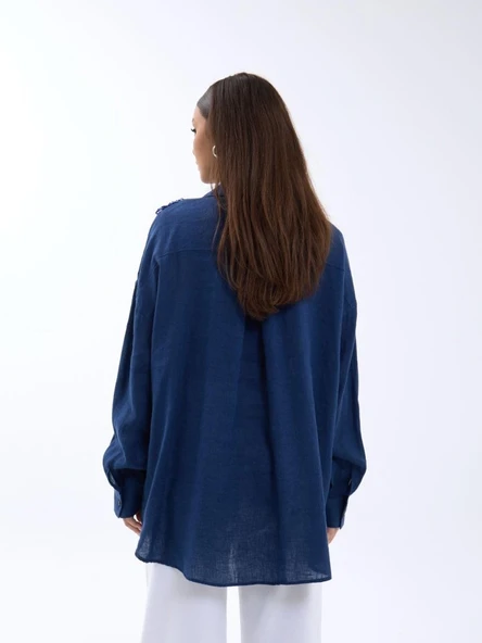 7399 GÖMLEK-LACİVERT - Resim 2