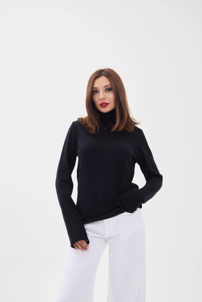 4214 TRİKO DÜZ BALIKÇI SALAŞ-SİYAH - Resim 3