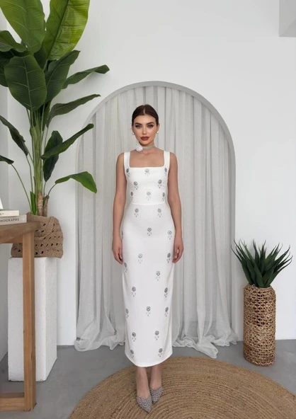 Ners Taş Detaylı Elbise - Resim 6