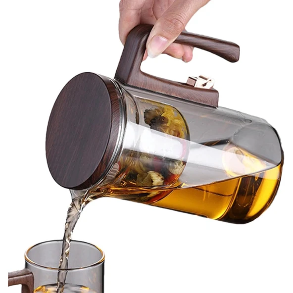 Otomatik Cam Demlik Ve 2'li Bardak Seti - Resim 3