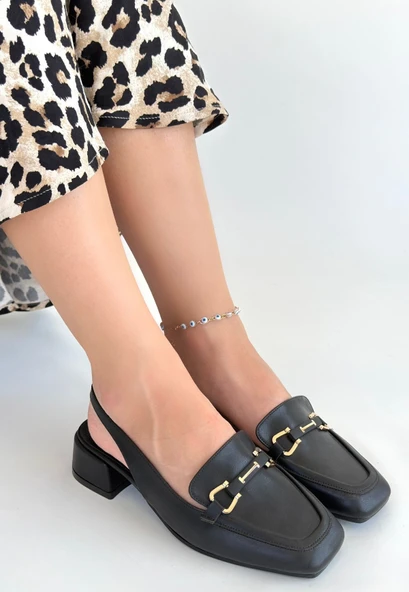 Pabucmarketi Siyah Kadın Topuklu Ayakkabı - Resim 3