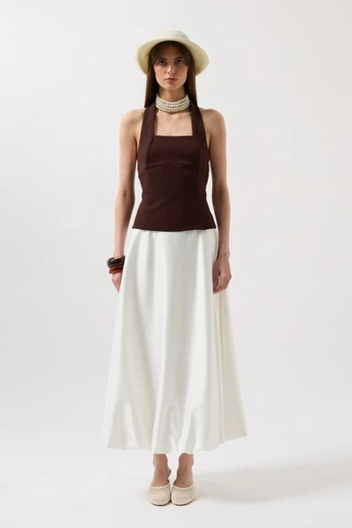 Kalın Askılı Crop Bluz - Resim 2