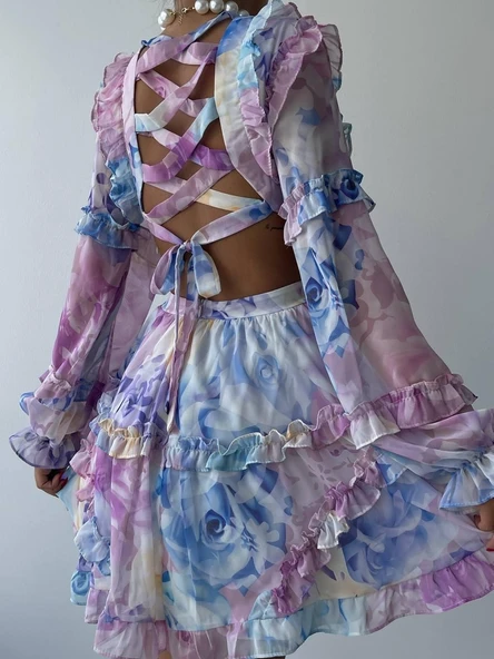 Avellino Sırt Dekolteli Elbise - Resim 8