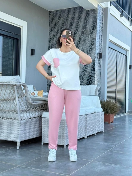 Kadın Kristal Kumaş Garnili Cep Detaylı Ikili Takım - 3