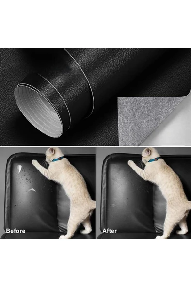 100x50 cm Siyah Suni Deri Tamir Yama Bandı Yapışkanlı Araba Motosiklet Sele Koltuk Döşeme Yaması - Resim 2