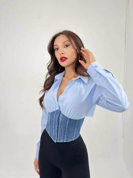 6963 GÖMLEK-MAVİ - Resim 3