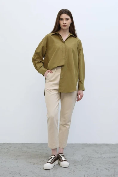 Uzun Kol Gömlek - Koyu Haki ürün görseli