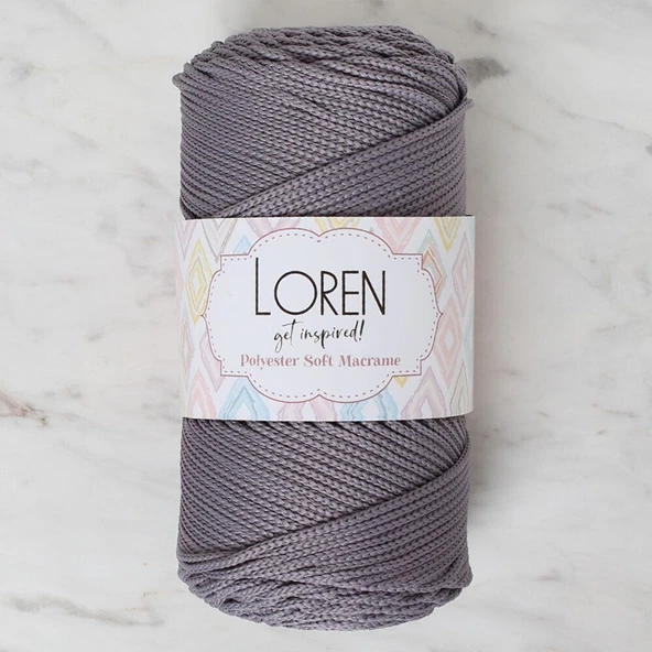 Loren Polyester Soft Macrame Gri El Örgü İpi - LM050 - 34448 ürün görseli