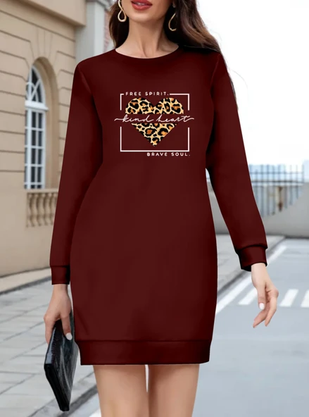 Kadın Uzun Kollu Bisiklet Yaka Desenli Viskon Iki Iplik Bluz - Resim 3