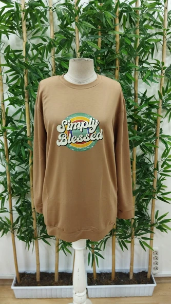 Kadın Uzun Kollu Bisiklet Yaka Yazılı Viskon Iki Iplik Elbise - Resim 4