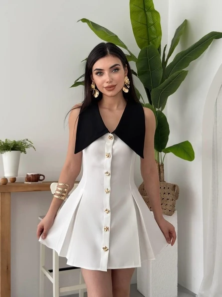Ness Düğmeli Elbise - 1