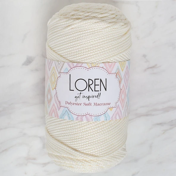 Loren Polyester Soft Macrame Krem El Örgü İpi - LM003 - 34427 ürün görseli