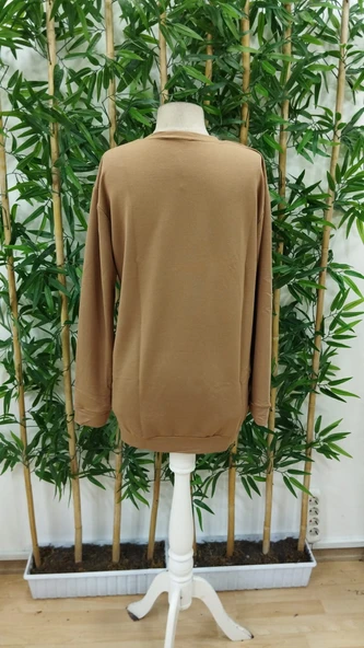 Kadın Uzun Kollu Bisiklet Yaka Yazılı Viskon Iki Iplik Elbise - Resim 5