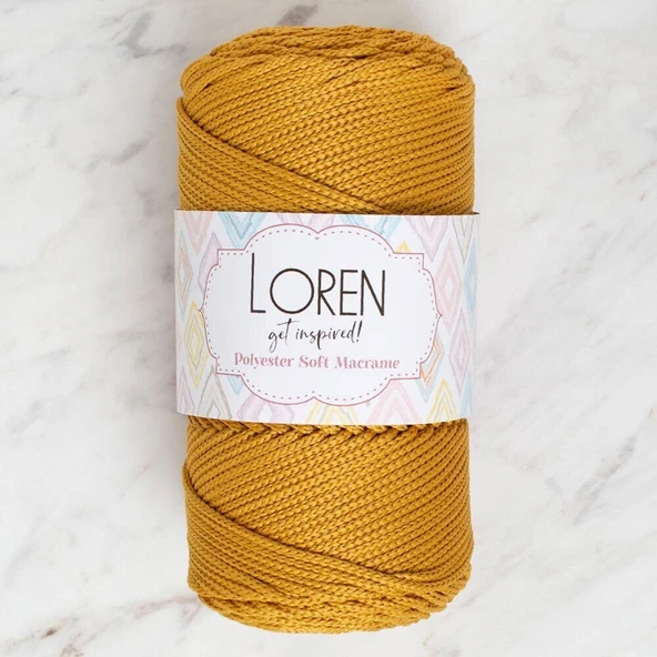 Loren Polyester Soft Macrame Hardal El Örgü İpi - LM061 - 34449 ürün görseli