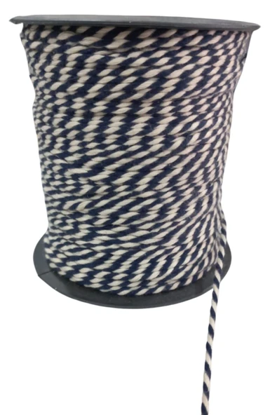 Bileklik ipi, Hediye Paketleme ipi, Şans, Bereket, Aşk, Şifa, Güç 10 mm Pamuk  10 metre Lacivert ürün görseli