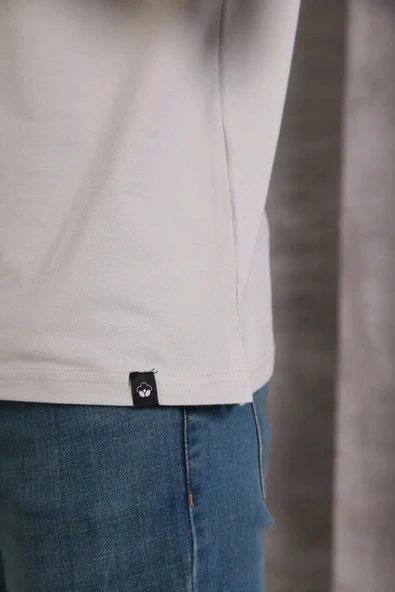 Erkek Slim Fit Pamuklu Yumuşak Doku Nefes Alan Kumaş Yakalı Tişört - Resim 5