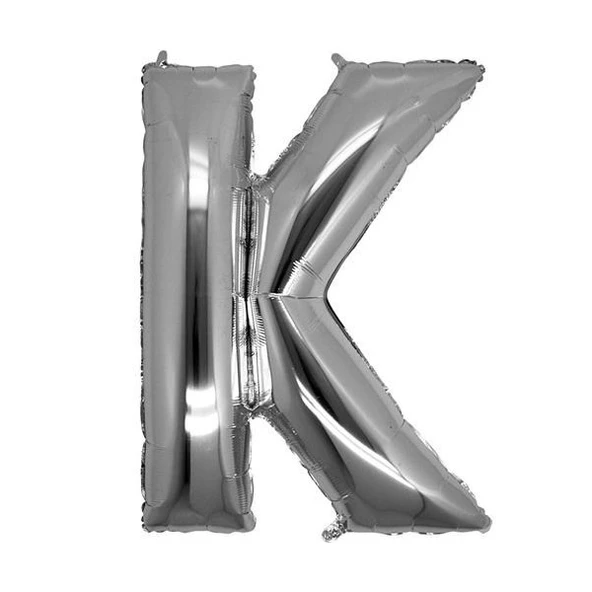 Gümüş Rengi Folyo Harf Balon 1 Metre - Resim 2