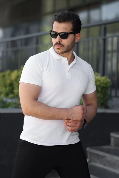 Erkek Kısa Kollu Yakalı Tişört - Resim 2