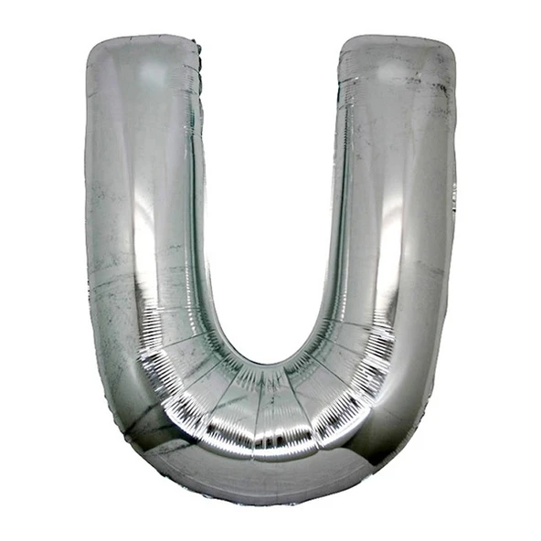 Gümüş Rengi Folyo Harf Balon 1 Metre - Resim 2