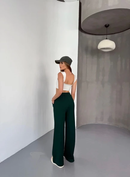 Osy Modal Yumuşak Dokulu Kumaş Nakış Işlemeli Rahat Bol Paça Eşofman Pantalon - Siyah - Resim 2