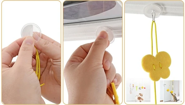 Kelebek Model Elastik Kendinden Yapışkanlı Kedi Oyun Oltası - Resim 3