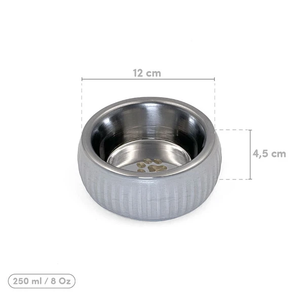 Mikopet Organik Seramik Mama Kabı Gri - 2