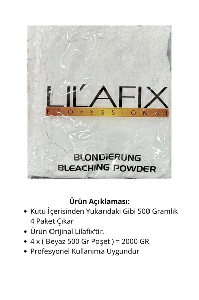 Lilafix Toz Açıcı Bleaching Powder Beyaz 2000 GR - 2