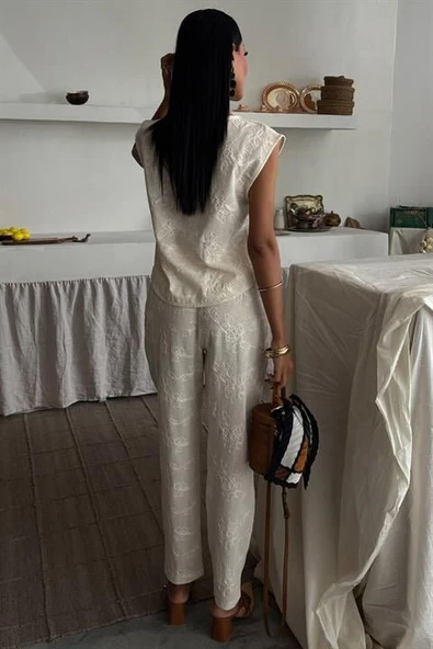 Shalina Süzüne Nakışlı Crop Takım 9796-08 - Resim 5