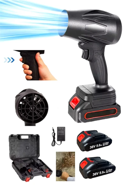 Şarjlı Jet Turbo Motorlu Hava Üfleme Fan Yaprak Üfleme Araba içi Cam Kurulama Mangal Yelleme Üfleme - 3