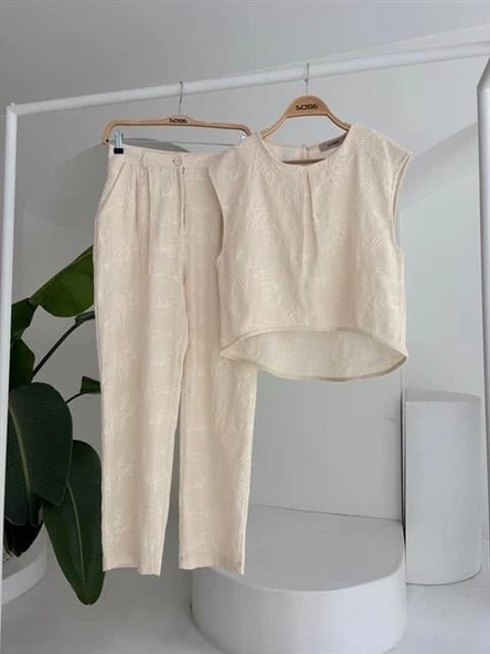 Shalina Süzüne Nakışlı Crop Takım 9796-08 - Resim 8