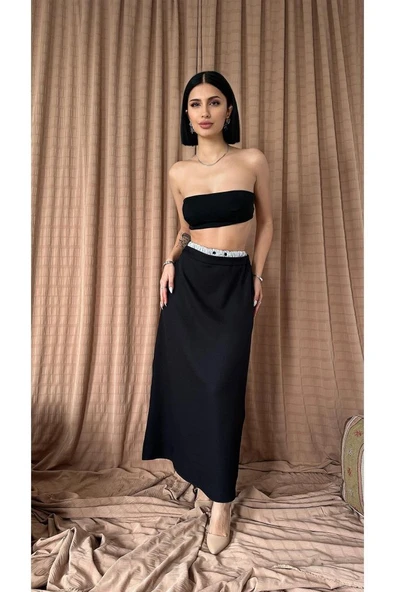 Siyah Beli Lastikli Etek ürün görseli