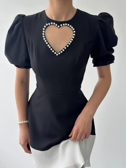 Safe Kalp Detaylı Elbise - Resim 7