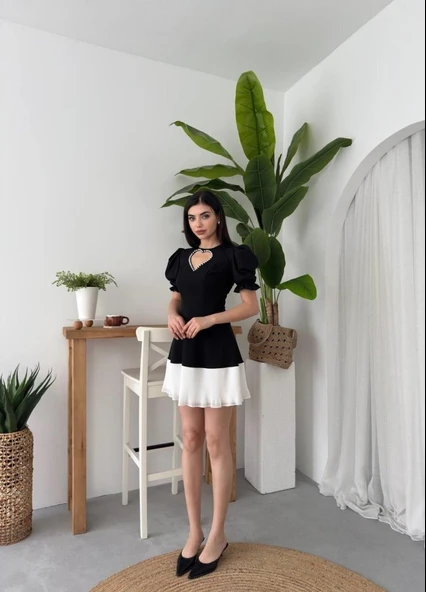 Safe Kalp Detaylı Elbise - Resim 6