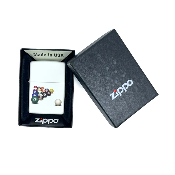 Zippo 8 Ball White Matte Dizayn Çakmak - 4