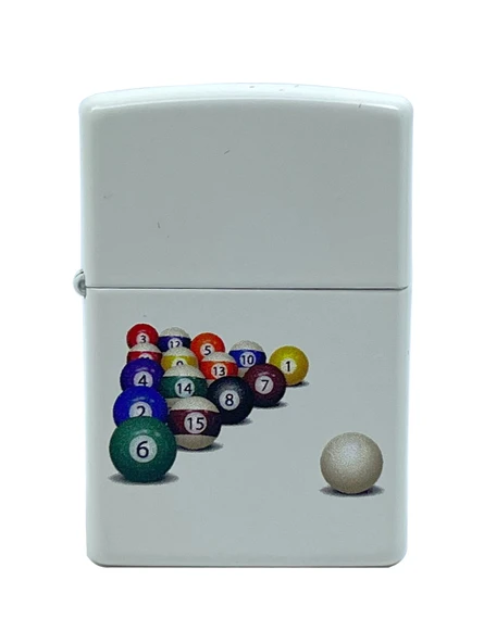 Zippo 8 Ball White Matte Dizayn Çakmak - 1