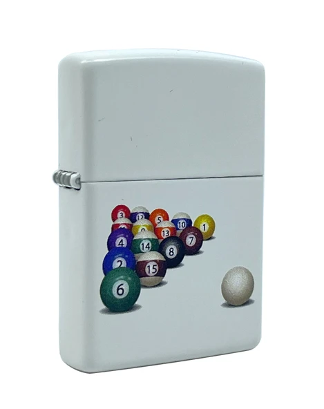 Zippo 8 Ball White Matte Dizayn Çakmak - 2